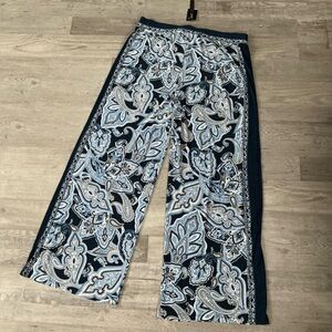 I.N.C. International Concepts wide-leg pants featuring a paisley pattern